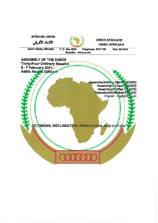 34th AU Assembly Decision on AUDA-NEPAD: February 2021