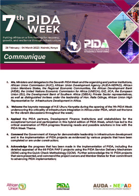 Communique: 7th PIDA Week