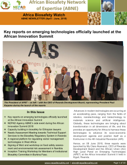 Africa Biosafety Watch – April to June 2018 Newsletter