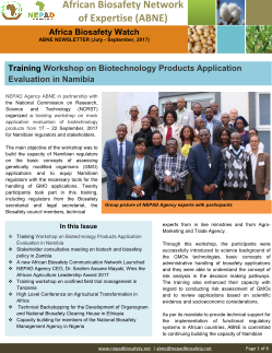 Africa Biosafety Watch –July to September 2017 Newsletter