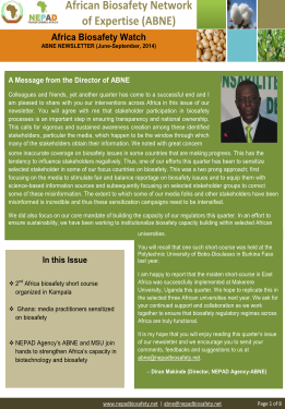 Africa Biosafety Watch – June to September 2014 Newsletter