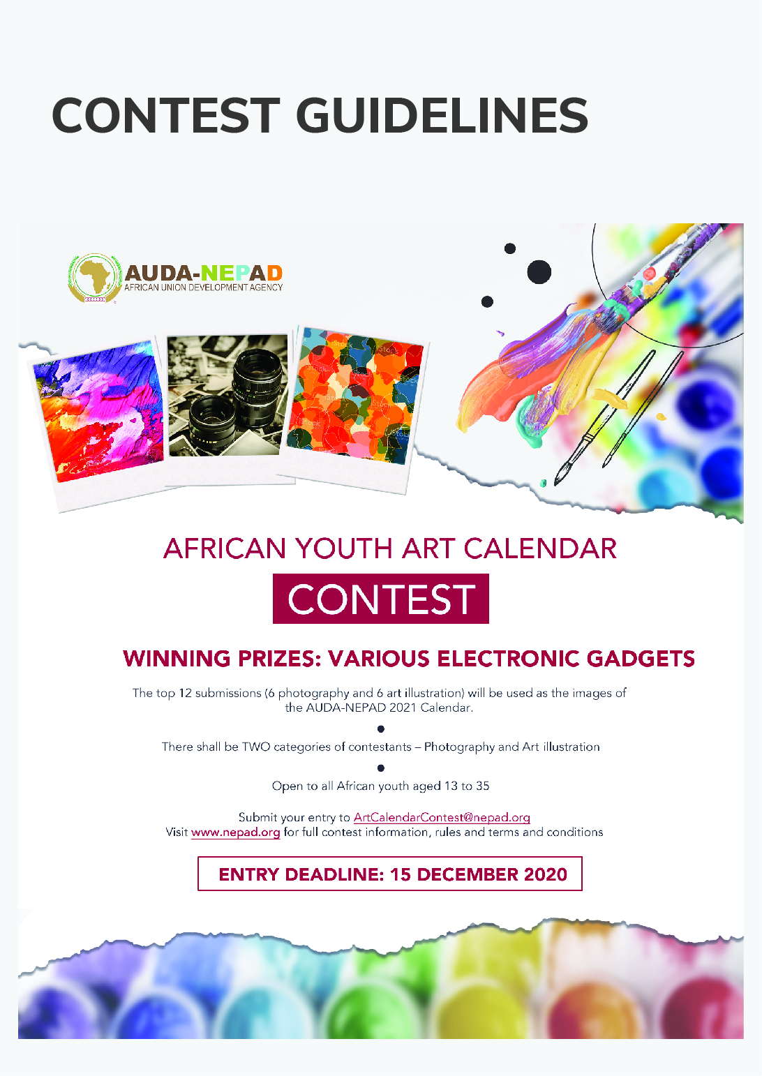 Guidelines: AUDA-NEPAD African Youth Art Calendar Contest (Arabic)