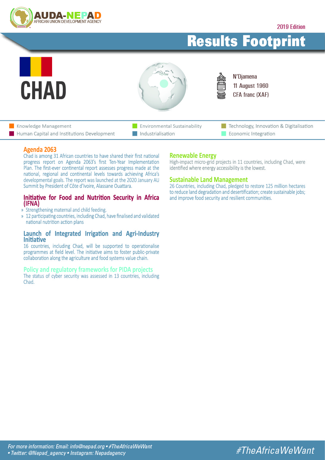 2019 AUDA-NEPAD Footprint: Country Profiles: Chad