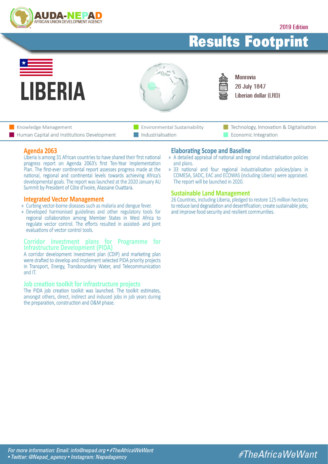 2019 AUDA-NEPAD Footprint: Country Profiles: Liberia
