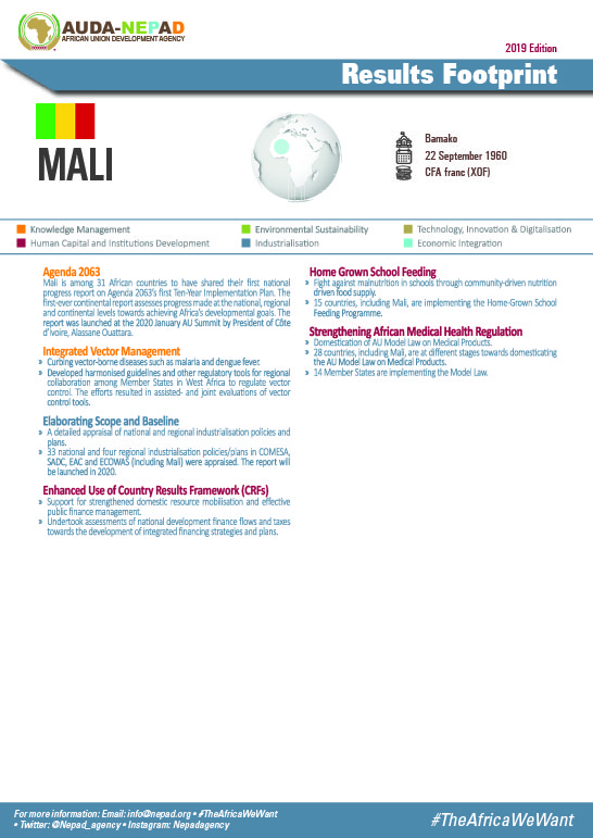 2019 AUDA-NEPAD Footprint: Country Profiles: Mali