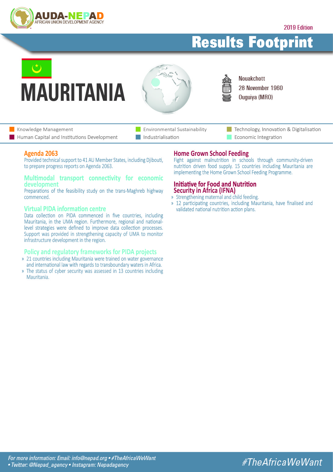2019 AUDA-NEPAD Footprint: Country Profiles: Mauritania