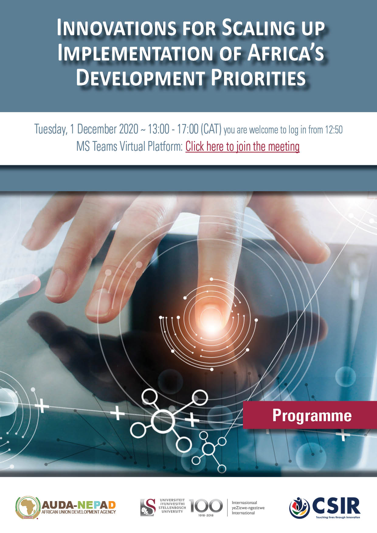 Programme: Innovations for Scaling up Implementation of Africa’s Development Priorities
