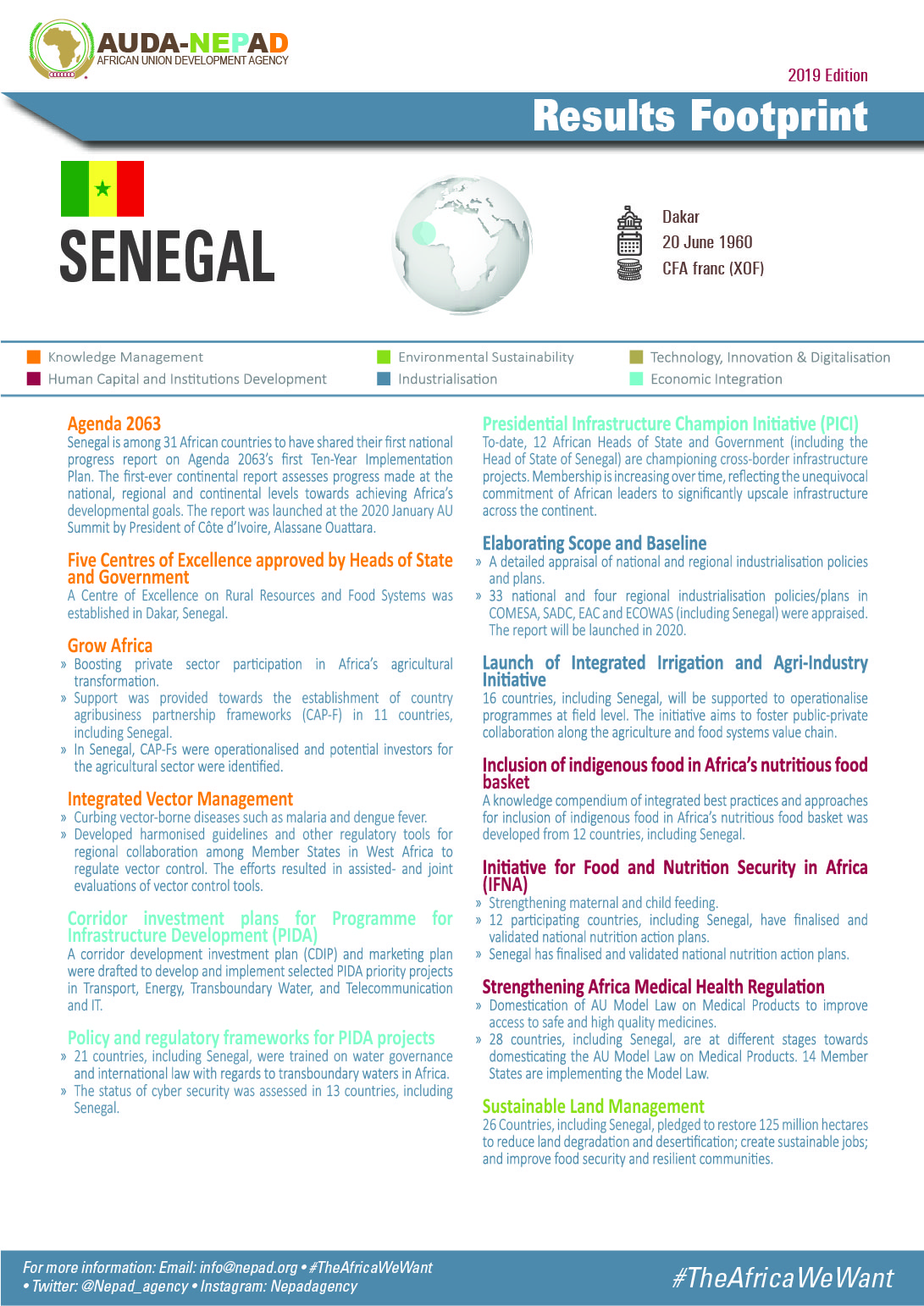 2019 AUDA-NEPAD Footprint: Country Profiles: Senegal