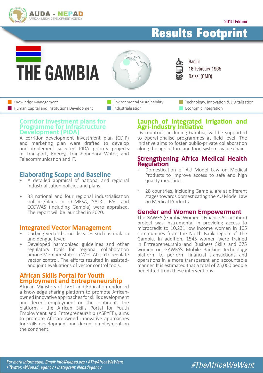 2019 AUDA-NEPAD Footprint: Country Profiles: The Gambia