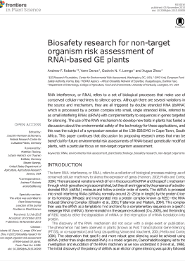 Biosafety research for non-target organism risk assessment of RNAi-based GE plants