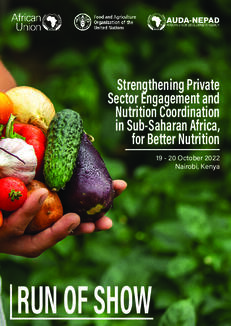 Run of Show: Strengthening Private  Sector Engagement and Nutrition Coordination  in Sub-Saharan Africa, for Better Nutrition