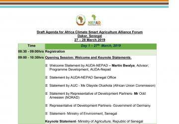Draft Agenda - 3rd Africa CSA Forum - Senegal