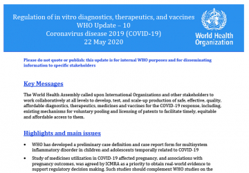 11th WHO Regulatory Update on COVID-19