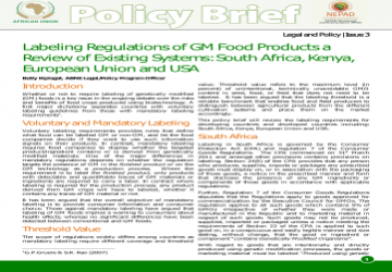 Labeling Regulations of GM Food Products a Review of Existing Systems: South Africa, Kenya, European Union and USA