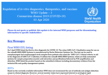 WHO Update 3 Regulation: Coronavirus Disease