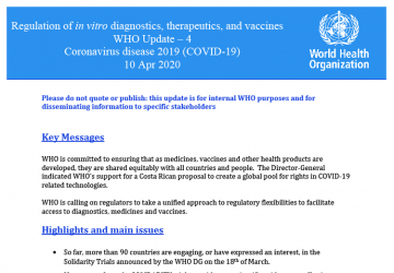 WHO Update 4 Regulation: Coronavirus Disease