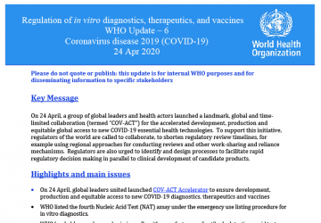 WHO Update 6 Regulation: Coronavirus Disease