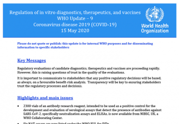 WHO Update 9 Regulation: Coronavirus Disease