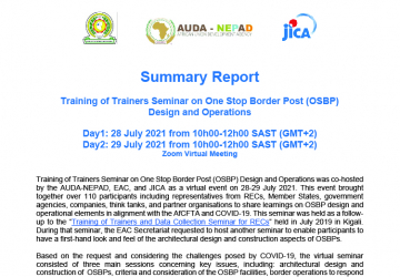 Summary Report: Training of Trainers Seminar on One Stop Border Post Design and Operations